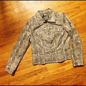Faux Snakeskin Zip-Up Jacket